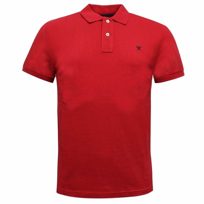 Hackett Mens Polo Top Slim Fit Short Sleeved T-Shirt Red HM562363 255 | eBay