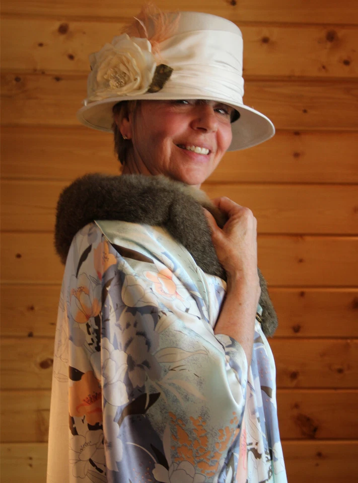 ¡4 piezas! Vestido Faja Túnica Abrigo 1910 Titanic Eduardiano Hecho a Mano 100% Seda 36" Busto Foto 2 de 4