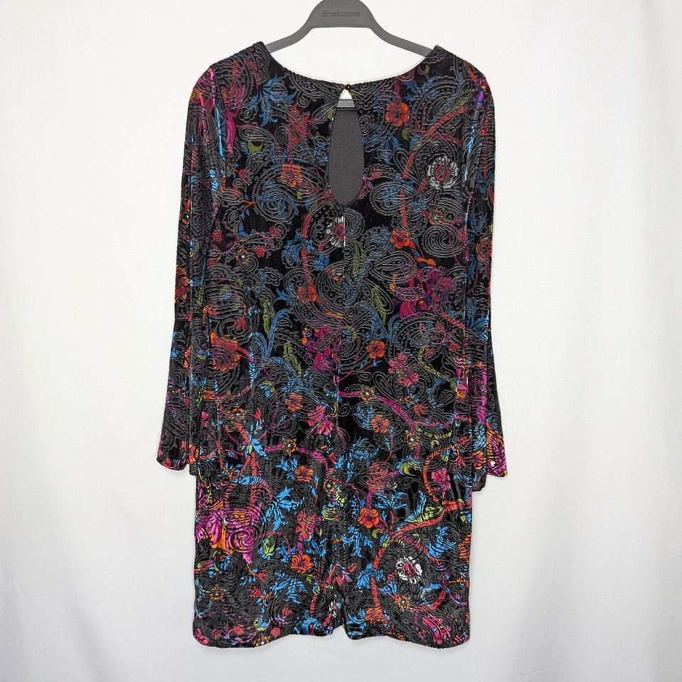 eci Tunic Top Rainbow Burnout Velvet Bell Sleeves Whimsigoth Fairy Grunge Lined - Image 4 of 4