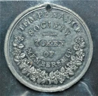 Nova Scotia Temperance Society Token of Membership, Leroux 475 WM 39mm, holed