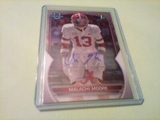 2022 1st Bowman University Football Auto MALACHI MOORE Alabama Crimson Tide