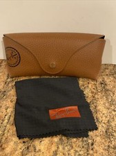 Rayban Sunglasses Eyeglasses Optical Leather Brown Case with Cleaning Cloth