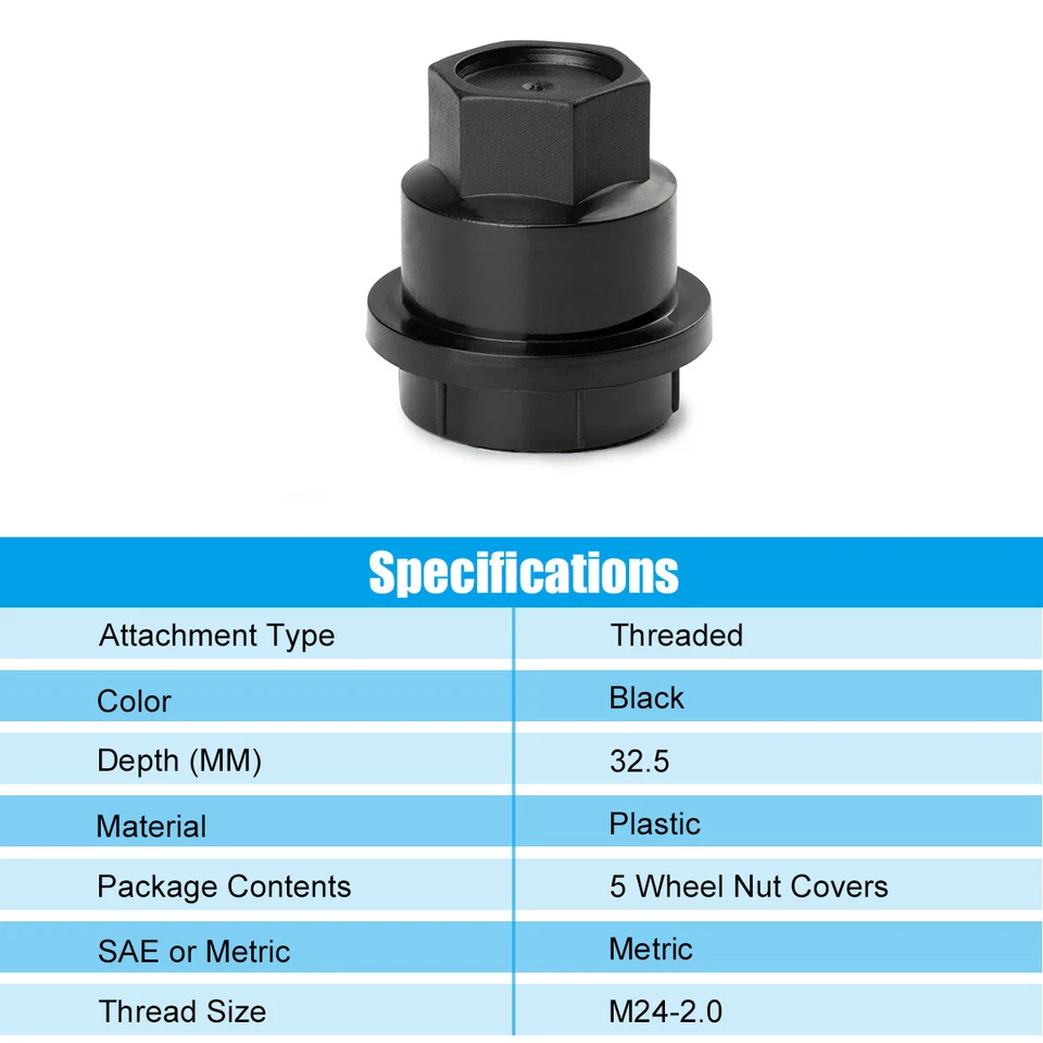 5 PIEZAS NUEVAS tapas de tuercas negras 15661036 aptas para Oldsmobile Bravada 1996-2001 Foto 3 de 4
