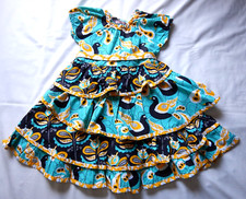 Jelly The Pug Blue/Black/Yellow Amber Dress size 7 NWOT
