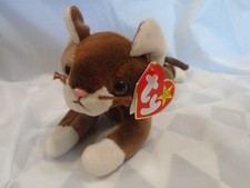 Rare Retired Ty Beanie Baby Pounce The Cat 1997 P.E. Pellets With Errors
