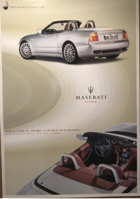 Maserati Spyder Factory Car Poster/Extremely Rare! & Out Of Print Own It! 