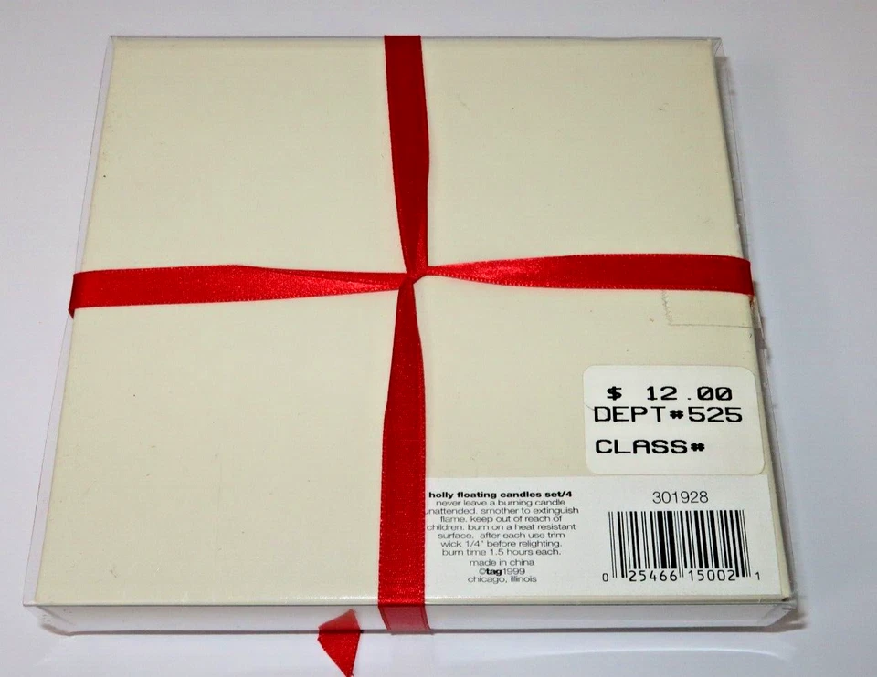 Juego en caja de 4 velas votivas flotantes navideñas acebo y bayas de Navidad ETIQUETA '99 Foto 4 de 4