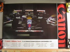 3 Nigel Mansell & Williams & Ricardo Patrese Formula One Posters. Original.