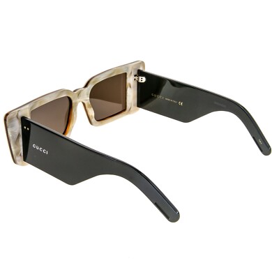 GUCCI GG0543S 0543 Ivory Horn Black ChunkyBold Geometric