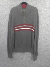 Eddie Bauer Sweater Mens 2XL Pullover 1/4 Zip Mock Neck Long Sleeve Gray Knit
