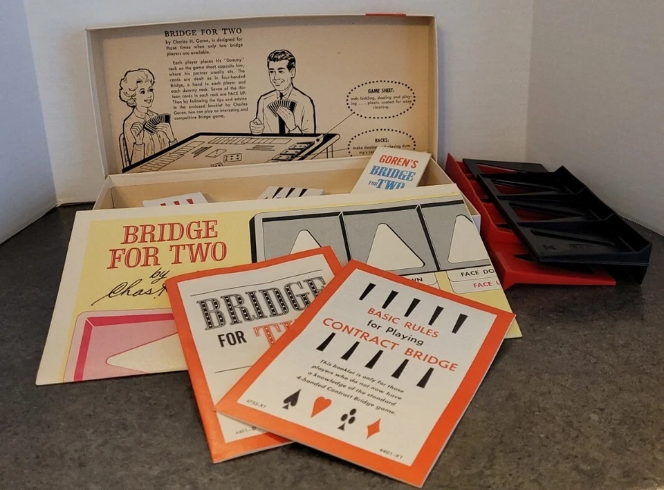 "Bridge For Two" Milton Bradley Fine Edition Goren's Vintage 1964 Complete  - Image 2 of 4