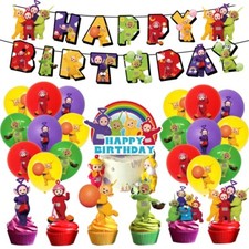 Teletubbies Birthday Party Decor Tableware Cups Kids Party Balloon Paper Plates