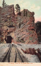 Railroad Train Moffat Tunnel Sphinx Head Pass CO Colorado Tracks Vtg Postcard A8