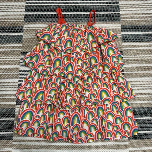 Tucker + Tate Girl Tiered Dress Cotton Sleeveless Playful Rainbow Summer Multi 7 - Picture 2 of 8