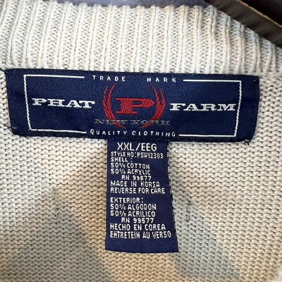 ウェア PHAT FARM WOOLLY PARKER Phat Farm Jacket Men 2XL Red Leather Wool Varsity Hip Hop