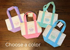 Trader Joe’s Pastels: Pink, Lavender, (PICK YOUR COLOR) Mini Canvas Tote Bag NWT