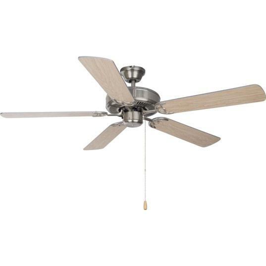 Maxim Lighting 89905snwp Basic Max Ceiling Fan Satin Nickel Walnut Pecan