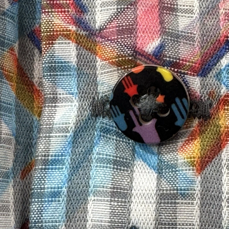 Camisa Luchiano Visconti Negra Mi Favorita Talla L Funky Divertida Patrón Chevron Foto 4 de 4