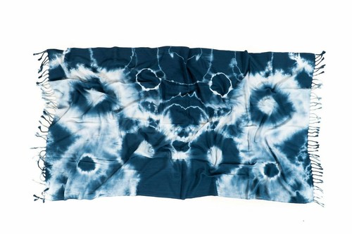 Toalla de playa Shibori tinte azul marino - Imagen 2 de 11