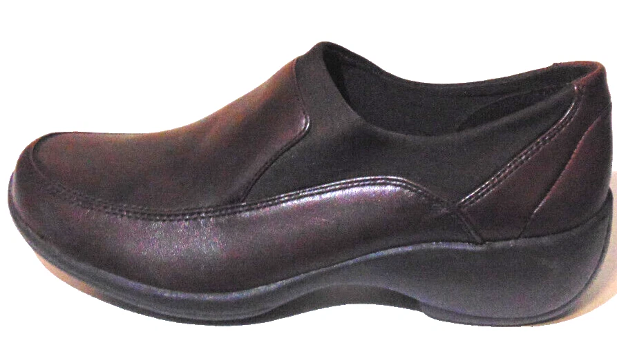 Eurostep Shoes Womens Casual Slip On Moc Toe Clogs Brown Leather Wedge~7
