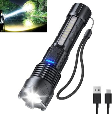 Observatioy Flashlight Outdoor Lighting White Laser Flashlight Rechargeable US
