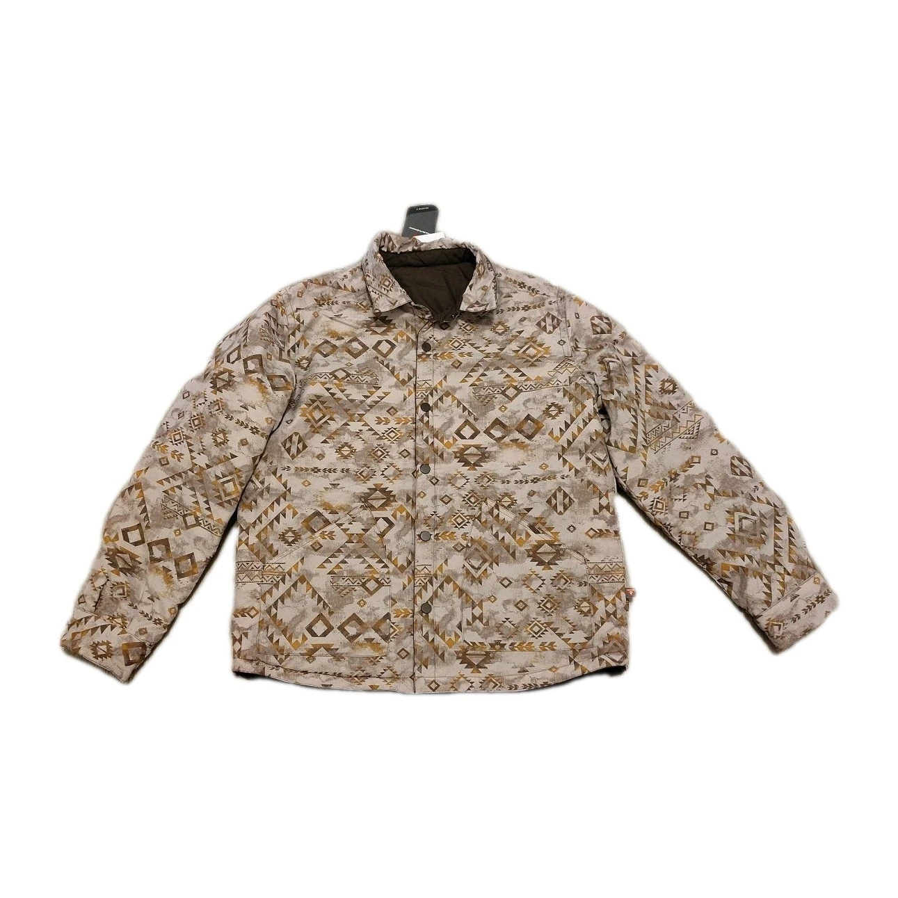 & Lore By Tahoe River Men's Reversible Coat Large Snap Buttons Brown Outerwear  image 4