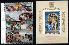 Vatican 1994 LOT Sistine Chapel No. 1107 - 1114 + Block 14 MNH **