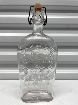 VTG Eau De Vie Bottled in 1864 Glass Cognac Bottle Decanter w/ Stopper Barware