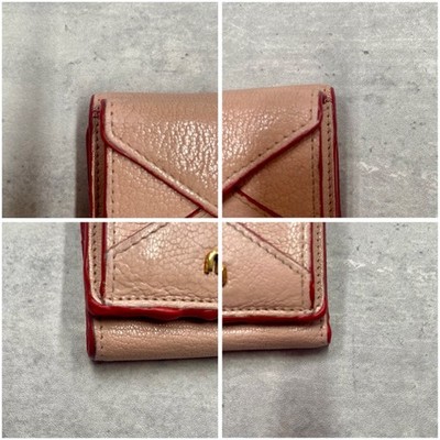 Authentic MIU MIU Love Letter Leather Trifold Wallet Purse Pink | eBay