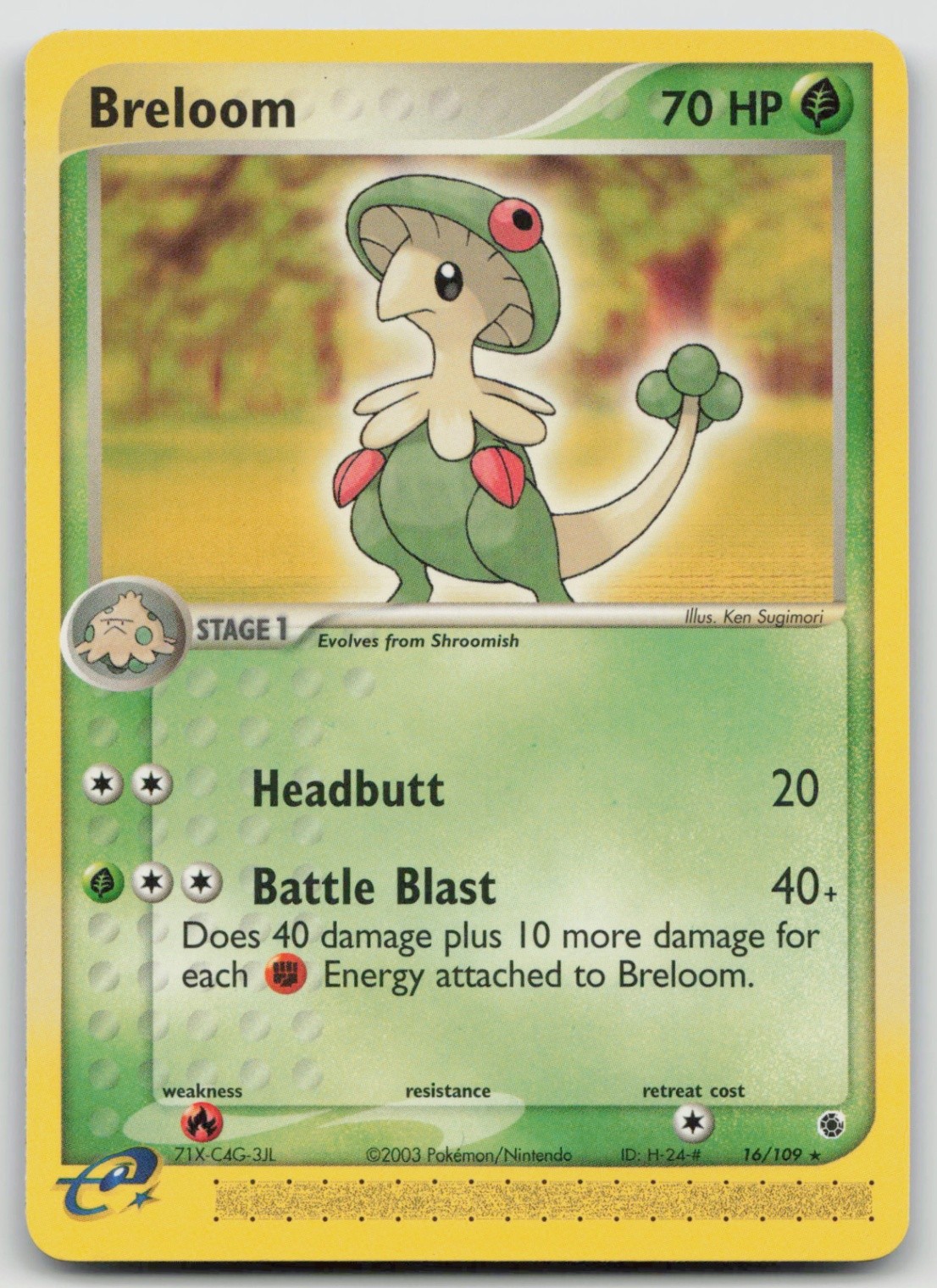 Breloom Rare Ruby and Sapphire 16/109 NM