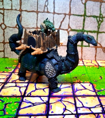 Tabletop Figur : Lizardfolk on Dinosaur - Echsenkrieger auf Dino
