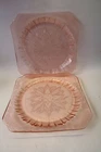 Vintage Jeanette Glass Adam Pink Depression 2 Dinner Plates 9"