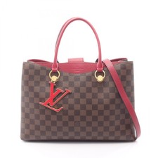 Borsa a tracolla Louis Vuitton LV Riverside N40052 Damier Ebene tela rossa usata