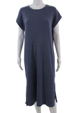 Madewell Womens Round Neck Pullover Shirt Dress Blue Size M