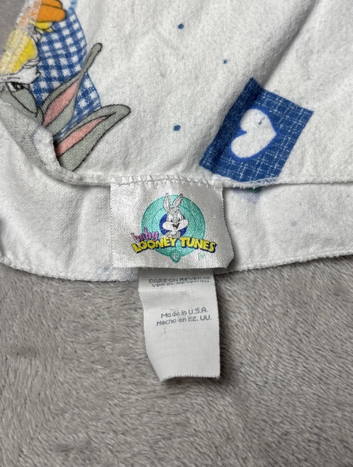 Manta de colección Baby Looney Tunes Sleepy Sleeping Bugs Piolín Corazón Estrella 26"x35" Foto 3 de 4