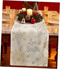 Christmas Table Runner Snowflake - 13x72 Let it Snow Winter 13"x72" Let It Snow