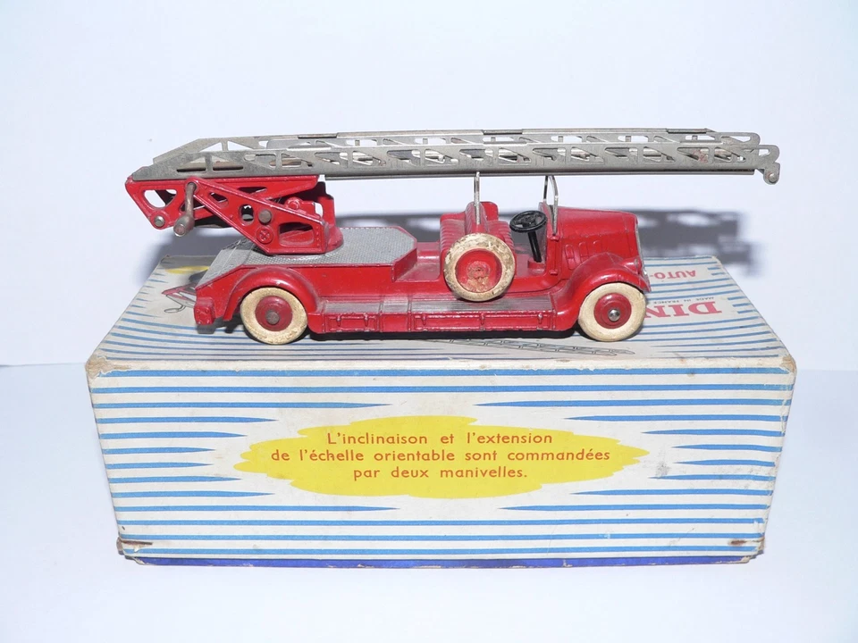DINKY TOYS FRANCE 32D - DELAHAYE CAMION AUTO ECHELLE POMPIERS - BOITE ET CALE - Photo 3/4