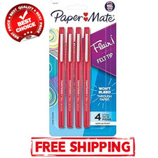 Flair Felt Tip Pens Medium Point 0.7mm Red 4 Count