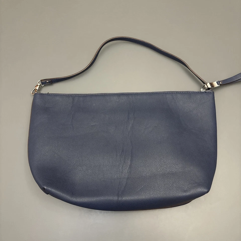 Espléndido Bolso de Hombro axilas Imitación Cuero Y2K Estilo Hobo Azul Oscuro Minimalista Foto 2 de 4