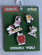 Crocs Peanuts Christmas 5 piece Jibbitz Charms Snoopy Lucy Woodstock New