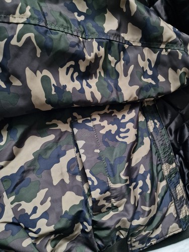 Green camo bomber jacket with fur hood and fleece lining fluffy Zara size Small - Picture 6 of 9