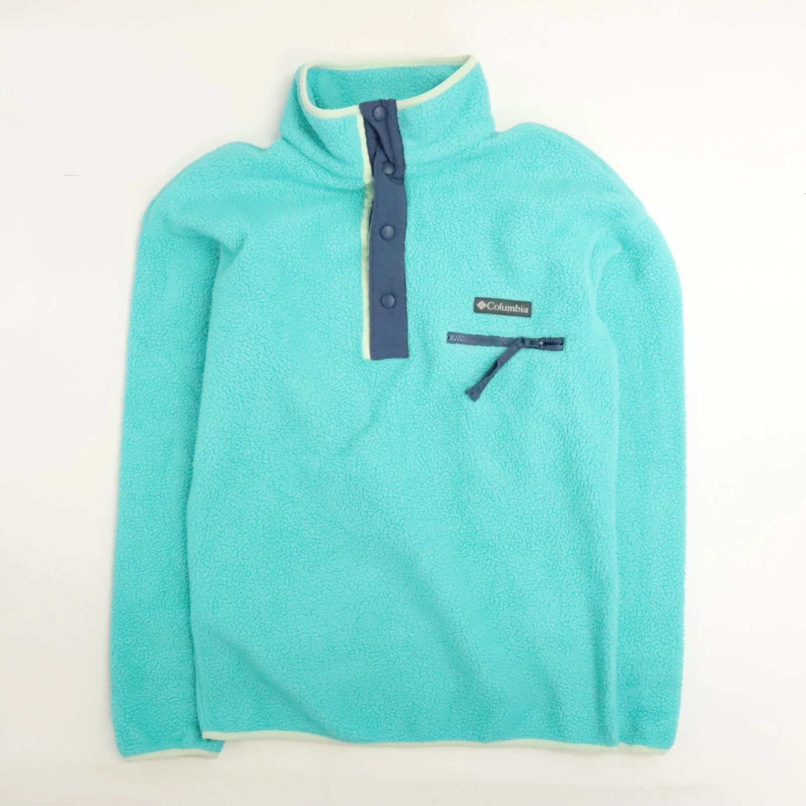 Columbia Pullover Fleece Jacket Size Small Teal