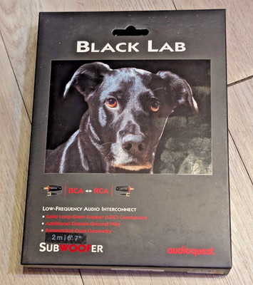 AudioQuest Black Lab RCA Male to RCA Male Subwoofer Cable - 6.56 ft. (2m)