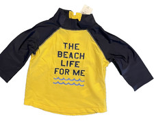 baby Gap NWT Boys 3 6 Mo Yellow Beach Life Rash Guard Swimsuit Cover Up UPF 50