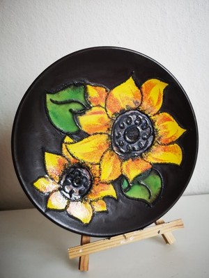 Wall Plate Sunflower Ruscha Wandteller Sonnenblumen 717/2 wunderschön