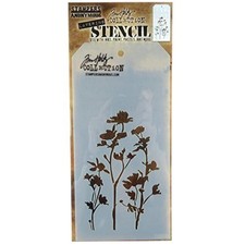 Stampers Anonymous THS-035 Tim Holtz Layered Wildflower Stencil, 4.125 x 8.5"
