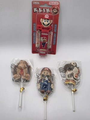 Rare Mario Jelly Pops & KLIK Dispenser Candy, Early 2000s, Vintage, Nintendo