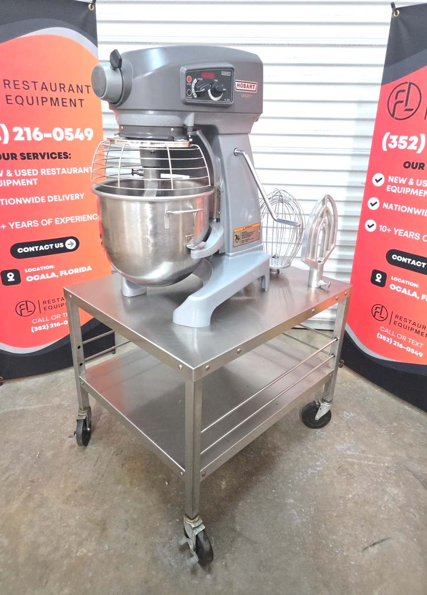 NEW HOBART 20QT HL200 Mixer W/ Bowl, Hook, Paddle, Whip, Table