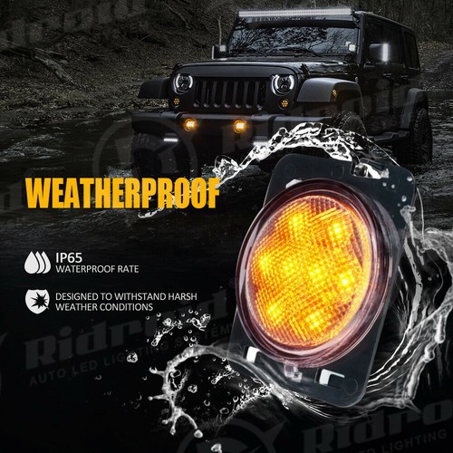 For 2007-2018 Jeep Wrangler Jk LED Side Marker Light Front Fender Flares Lamp 2x - Picture 8 of 17