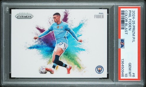 Phil Foden #6 2024 Panini Prizm Premier League Color Blast card